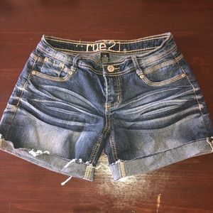 Dark wash shorts